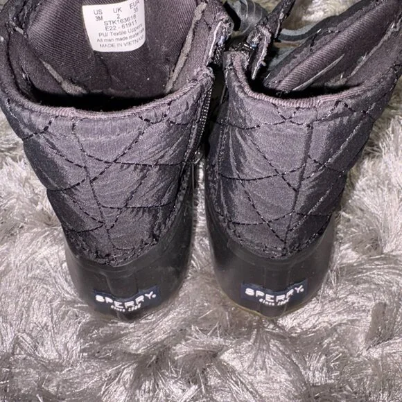 Sperry Girls Youth Top-Sider Saltwater Duck Boot Black Size 3M NEW TK163618 - Picture 3 of 6